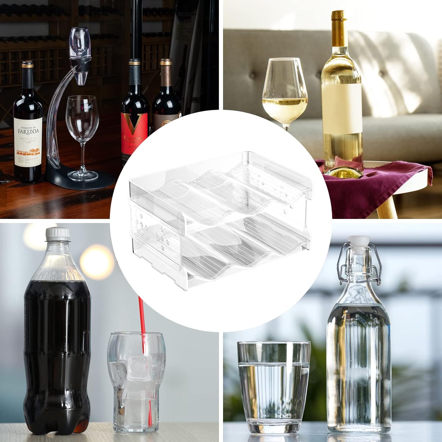 Range bouteilles vin vertical empilable polystyrène, 6 places, 2 pièces