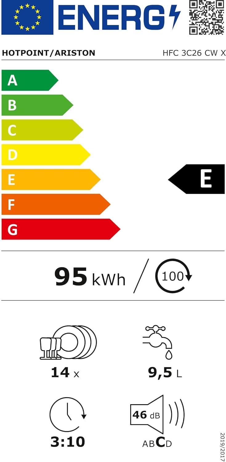 Hotpoint - lave-vaisselle série 3 - 60cm - 14 couverts, 3e panier, inox - HFC3C26CWX
