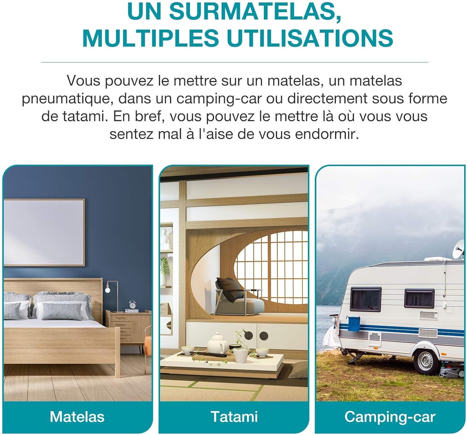 BedStory - surmatelas gel mémoire 90x190cm, 10cm, housse lavable