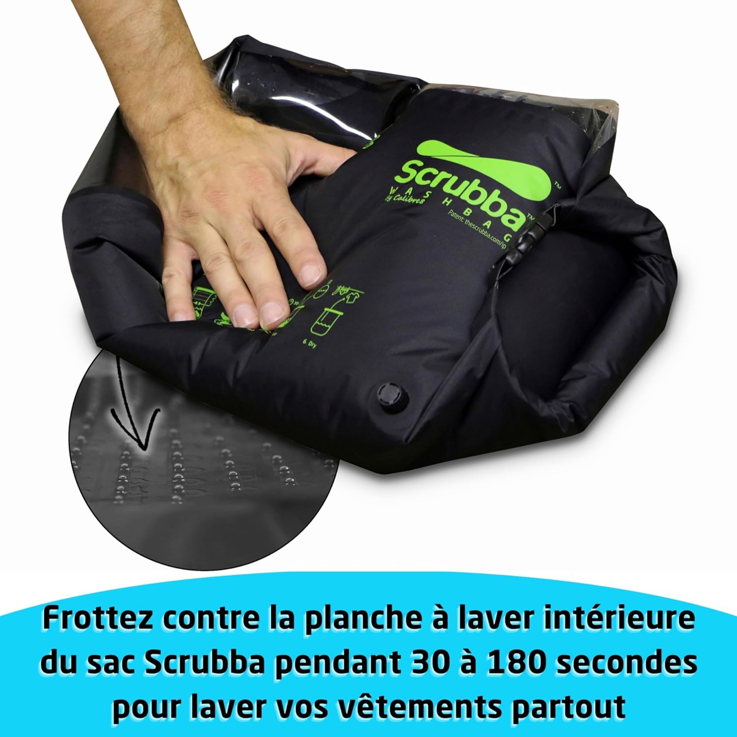 Scrubba - Sac Lave-Linge Portatif 2.0 - compact - lavage rapide, étanche, idéal voyage