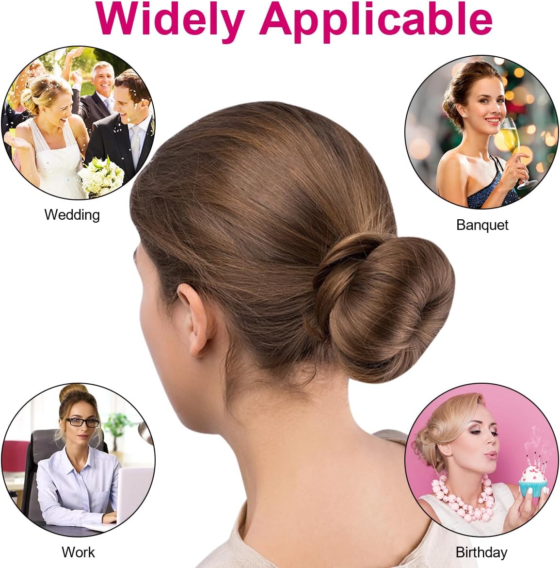 URAQT - Machine à pain donut - 4 pièces, 6/8 cm - chignon, 30 épingles