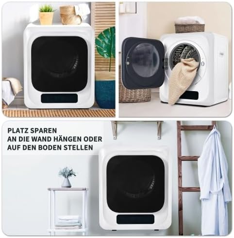 Sèche-linge inox mural, 4kg, 850W, UV, LED, 60dB, 6 programmes