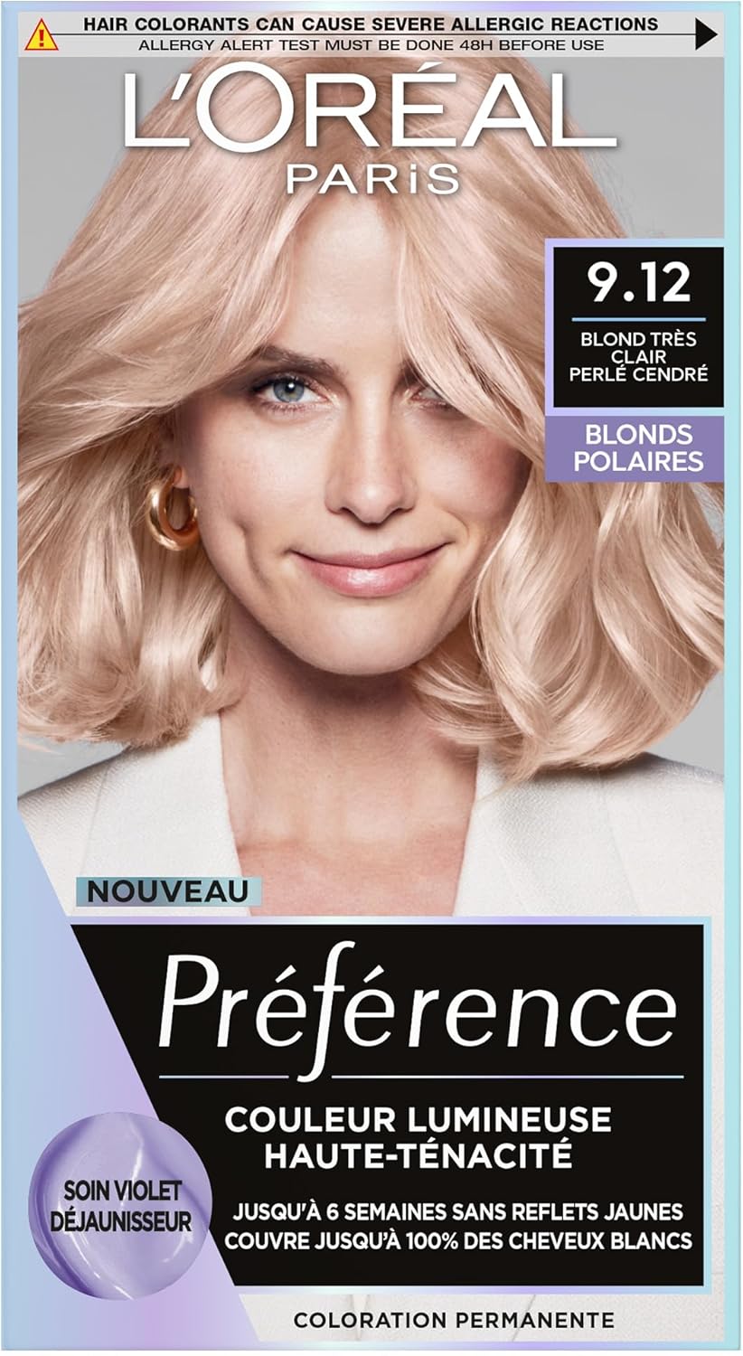L'Oréal Paris - Préférence Sibérie 9.12 - coloration permanente - blond très clair cendré, couvre 100% cheveux blancs