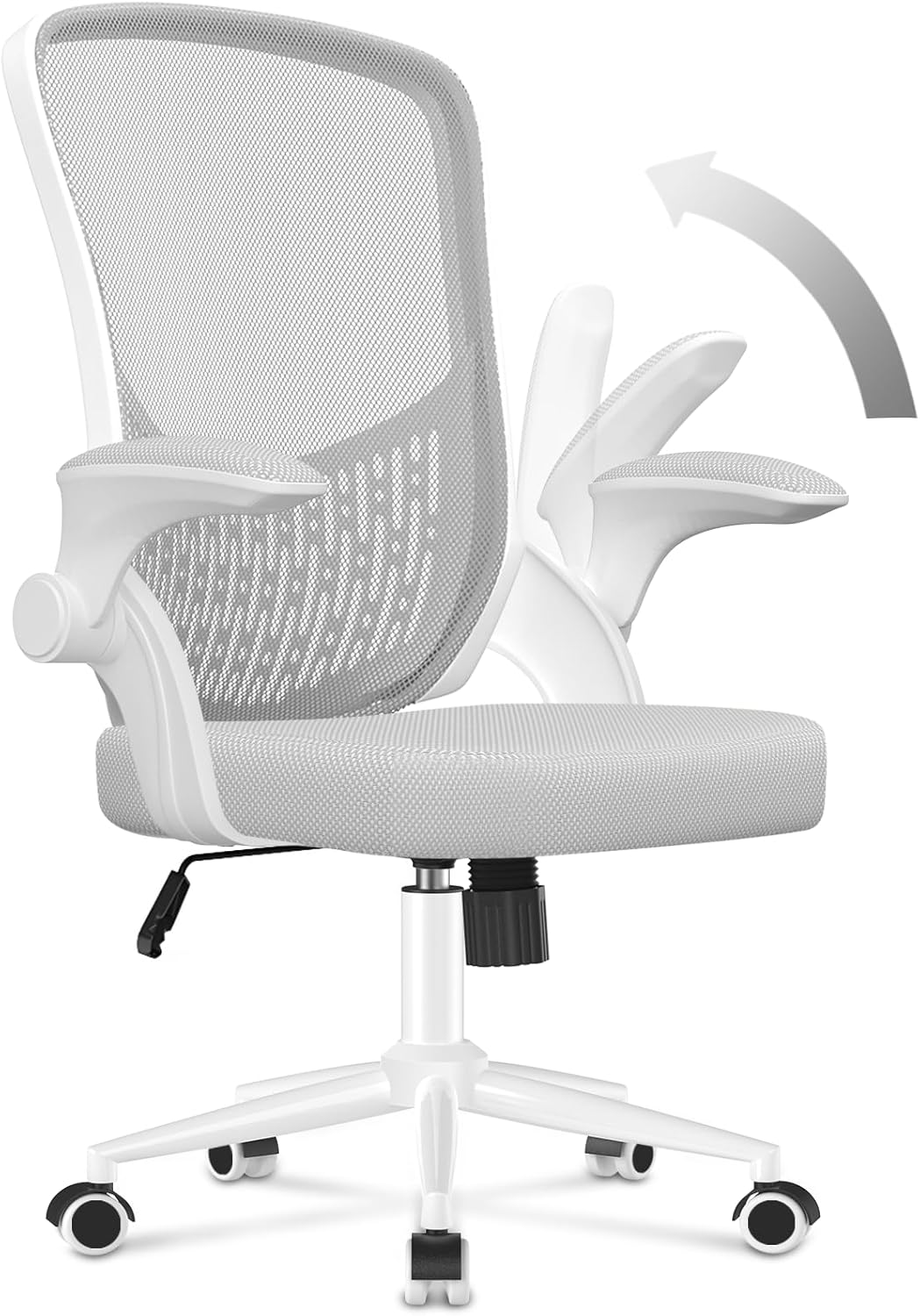 naspaluro - chaise de bureau ergonomique, accoudoirs réversibles, maille respirante, hauteur réglable, soutien lombaire
