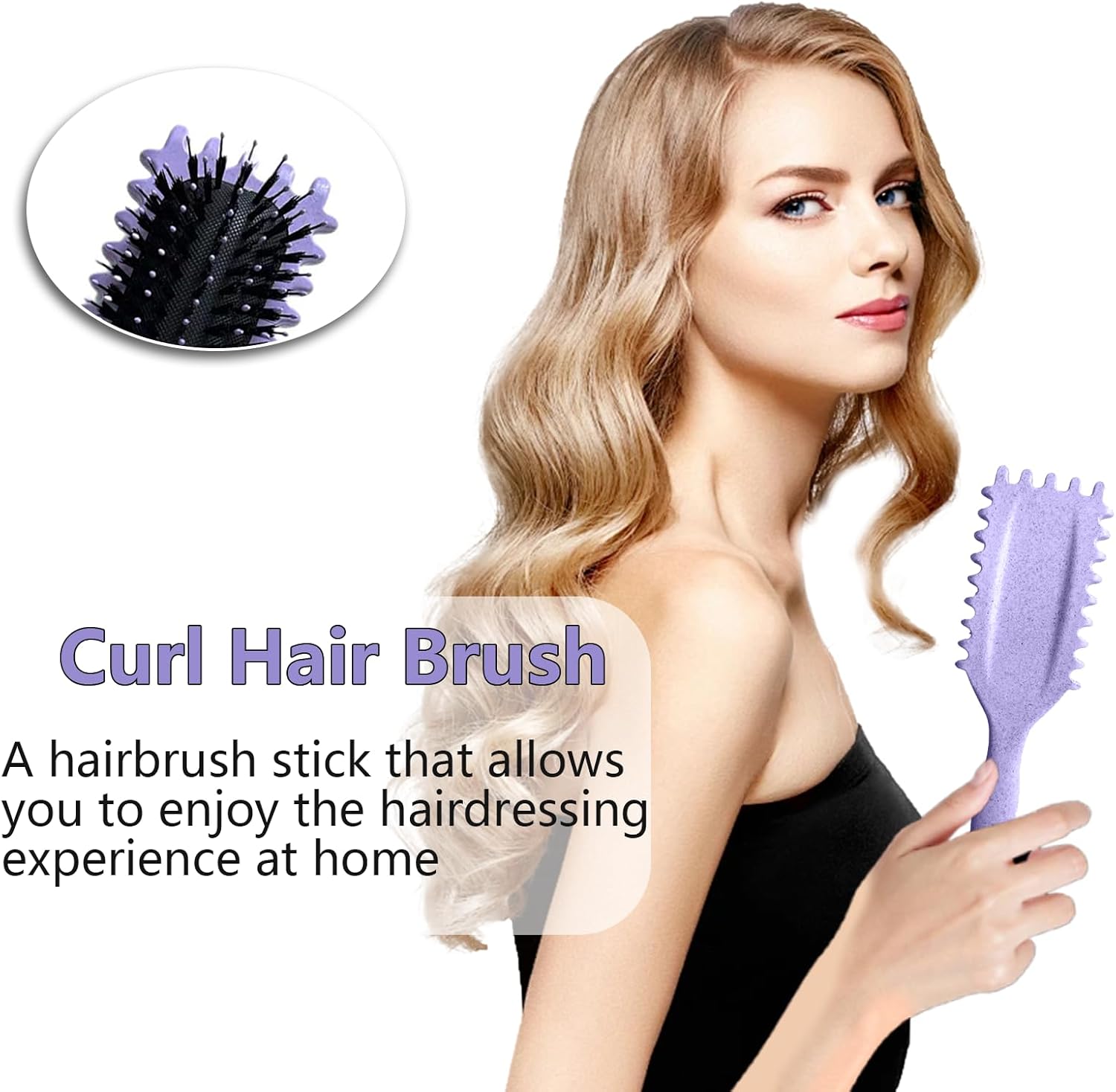 Brosse à boucler - Violet - 24cm - fixation et définition boucles