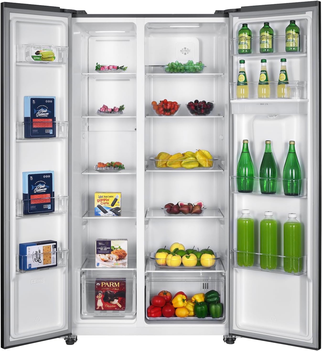 GEDTECH - Réfrigérateur multi-portes, 510L, inox, grande capacité, GSBS510IXT