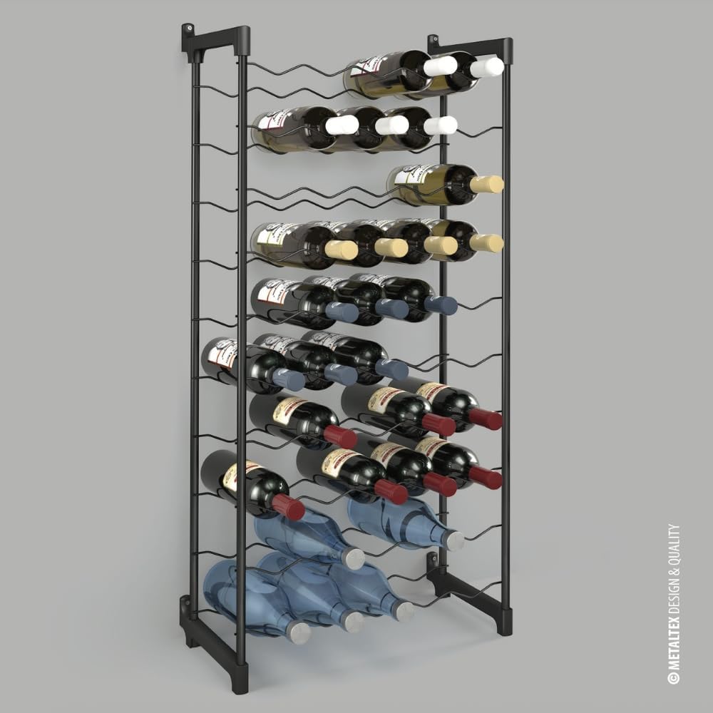 Metaltex - Barbera 383650 - range-bouteilles 50, noir, grande capacité