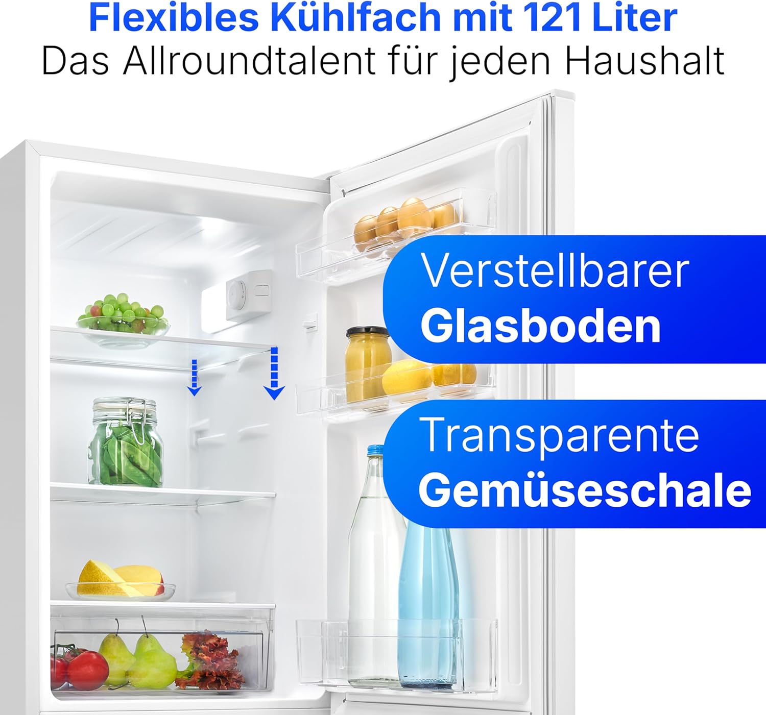 Bomann - Réfrigérateur congélateur 173L, éclairage LED, bac légumes, KG7359