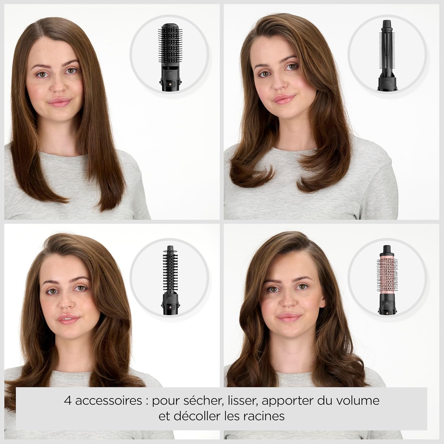 BaByliss - Brosse soufflante Smooth Finish - multistyle 4-en-1, 3 températures, fonction ionique - AS122E