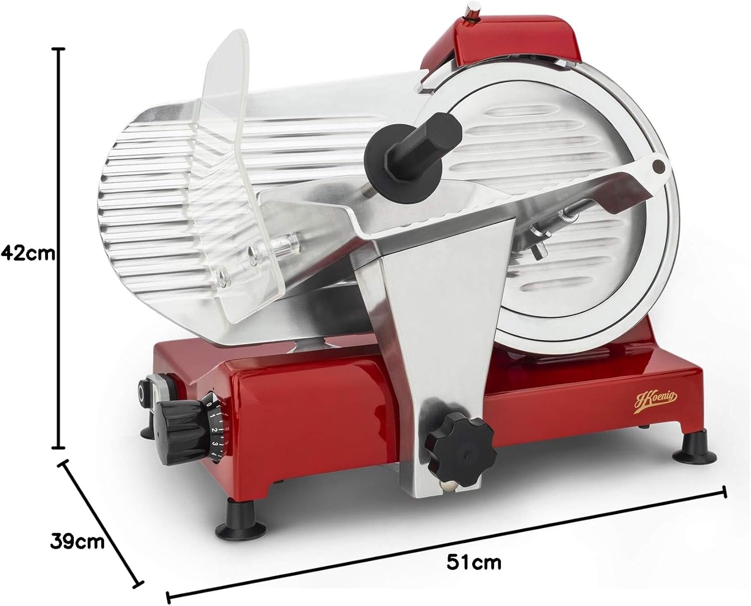 H.Koenig - trancheuse professionnelle - lame 25 cm - coupe 0-12 mm, aiguiseur intégré - MSX254