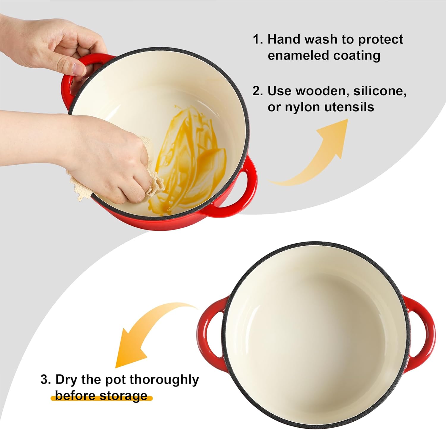 Velaze - Cocotte en fonte émaillée 20cm - 2L, induction, antiadhésif