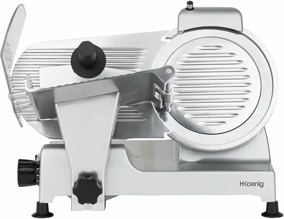 H.Koenig - trancheuse MSX220 - lame 20 cm, coupe 0-12 mm, aiguiseur intégré, plateau large, 282 rpm - MSX220