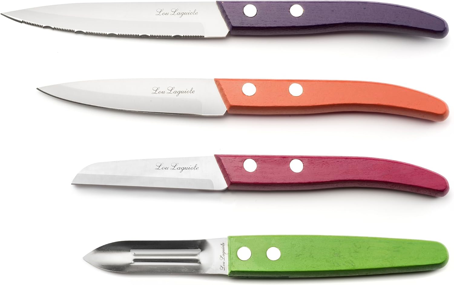 Lou Laguiole - Forest - Set 4 petits couteaux inox bois teinté, finition satinée