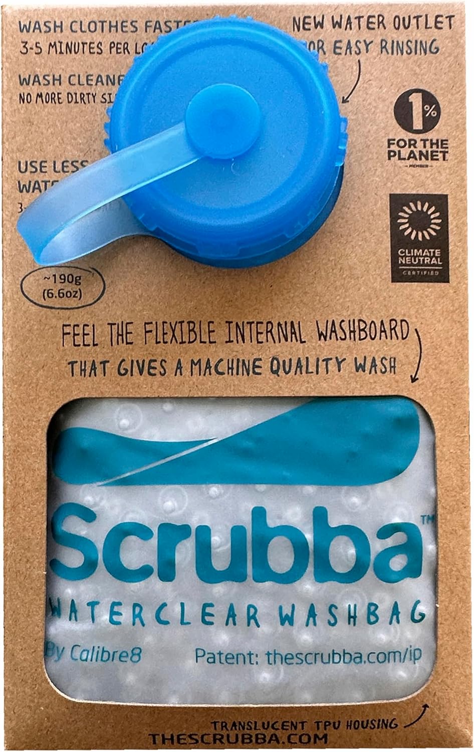 Scrubba - Waterclear - 195g - Sac lavage portable ouverture large