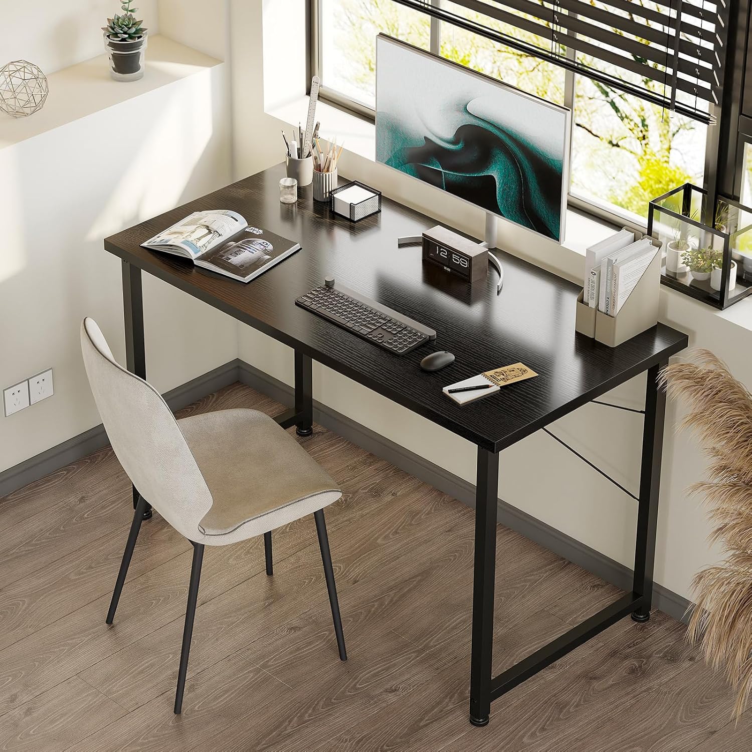 ODK - Bureau informatique compact - 100x48cm - Table d'étude noire