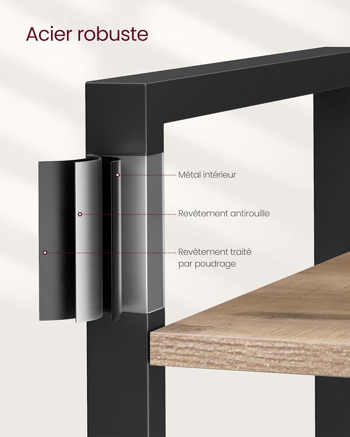 VASAGLE - étagère 6 niveaux - 30x80x186 cm - industriel, marron/noir - LLS082B50