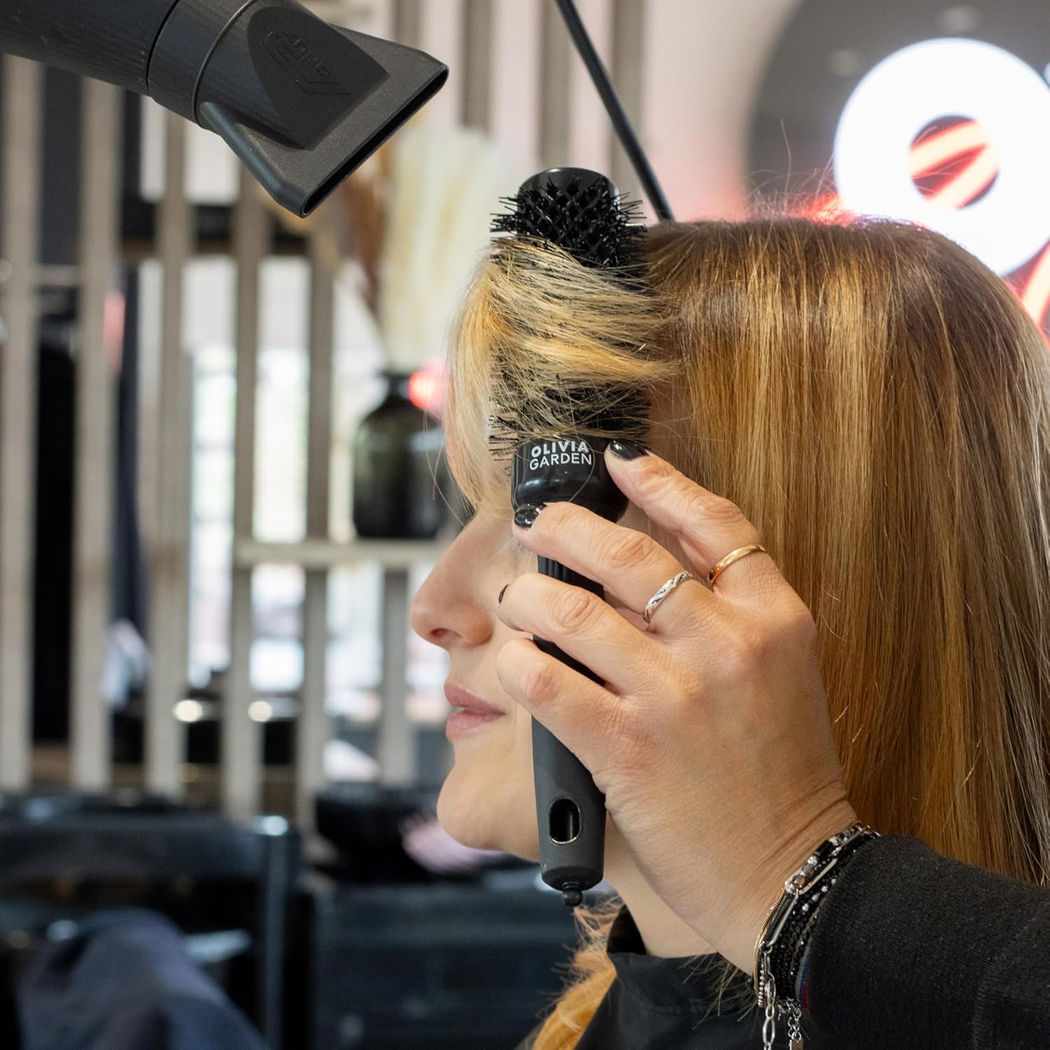 Olivia Garden - Expert Blowout Shine - brosse ronde céramique antistatique, brushing brillant et sans frisottis