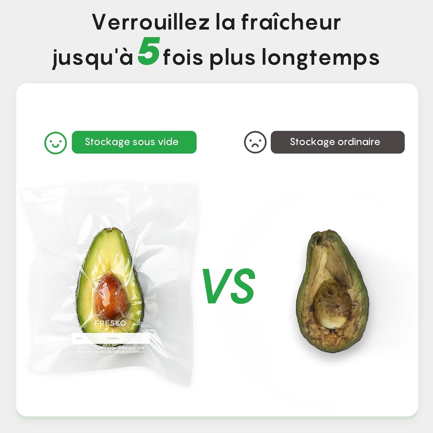 FRESKO - sacs sous vide professionnels - 28x40 cm - aluminium, compatibles toutes machines, sans BPA, pack 80