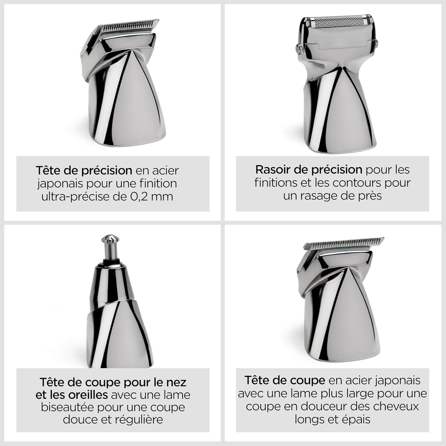 BaByliss - Super-X Metal - tondeuse 15-en-1, waterproof, lames acier japonais, sans fil, MT996E