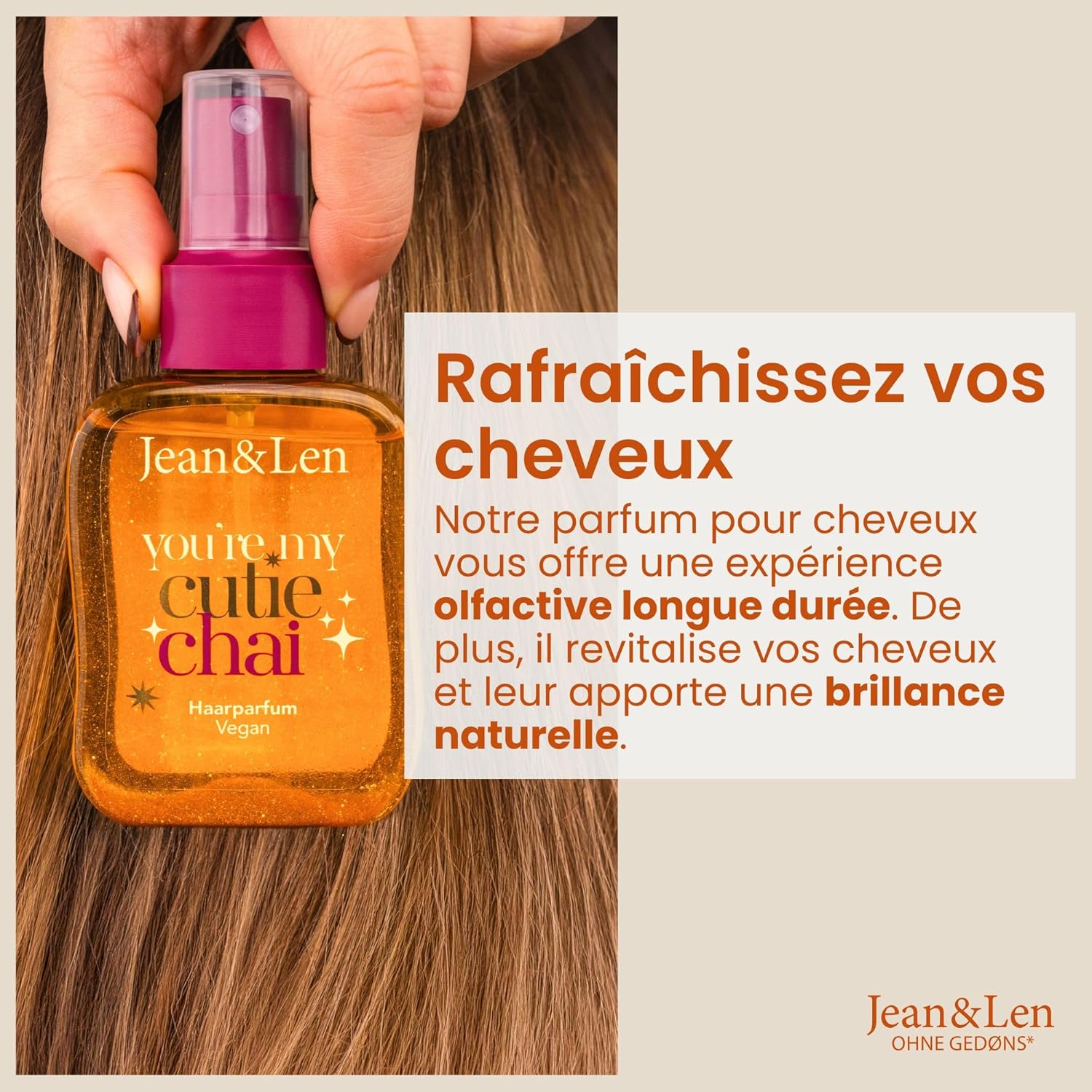 Jean & Len - You're My Cutie Chai - 105 ml - Parfum cheveux épices chai, vanille, orange, soin acides aminés