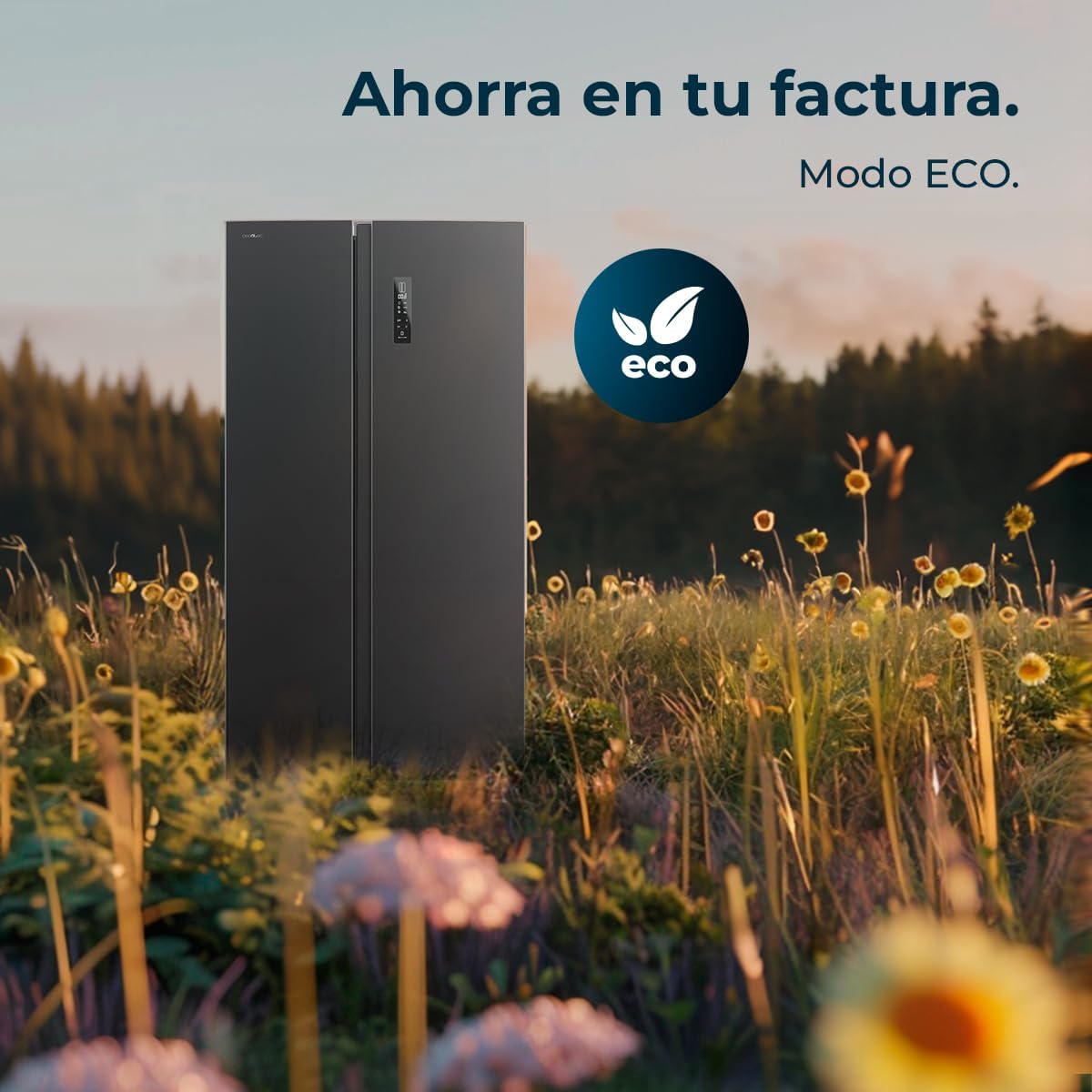 Cecotec - Bolero CoolMarket SBS 562 - 562L - No Frost, LED, porte réversible, mode vacances, inverter - SBS 562