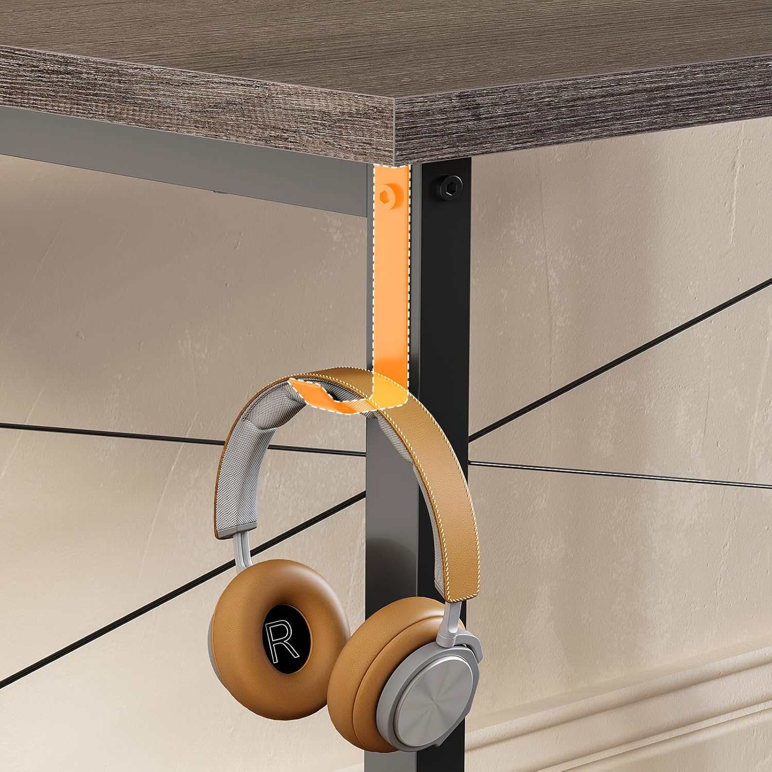 ODK - Petit bureau d’ordinateur - 100x48cm - compact, gris