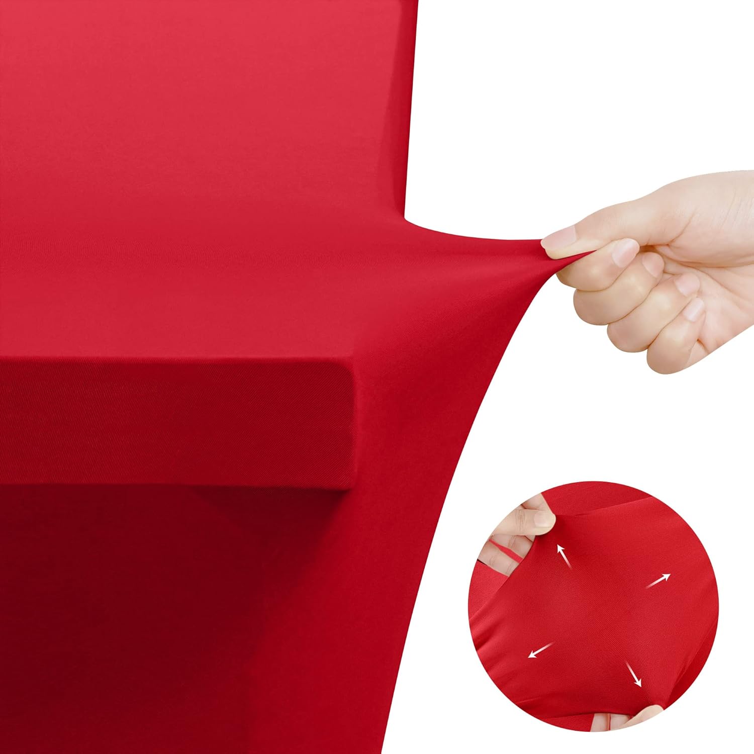 Utopia Kitchen - Nappe Extensible - 122 cm - Polyester spandex lavable, lot de 2, rouge