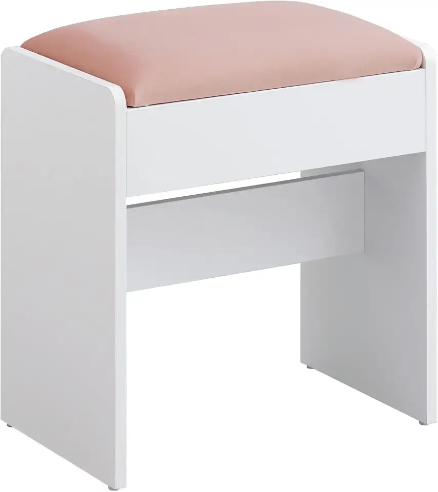 VASAGLE - Kailyn Collection - assise velours, pieds antidérapants, blanc/rose, RDS001W01
