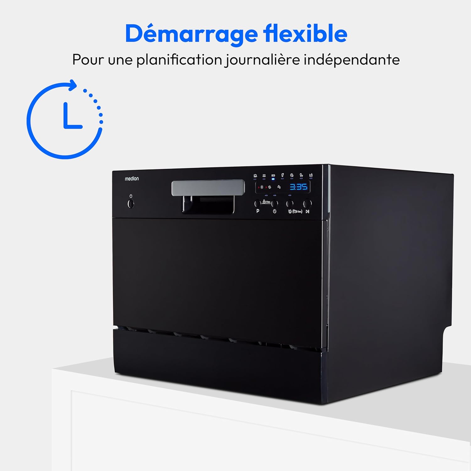 Medion - lave-vaisselle compact 6 couverts, 7 programmes, LED, 47 dB - MD37496