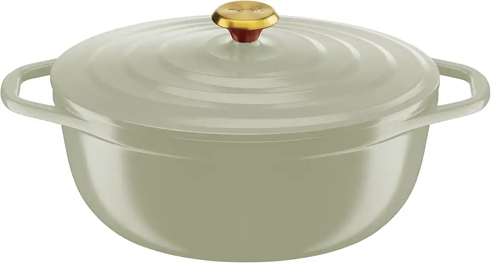 Tefal - Cocotte fonte ovale série Air - 30cm - fonte alu légère, céramique, four, induction, E2668925