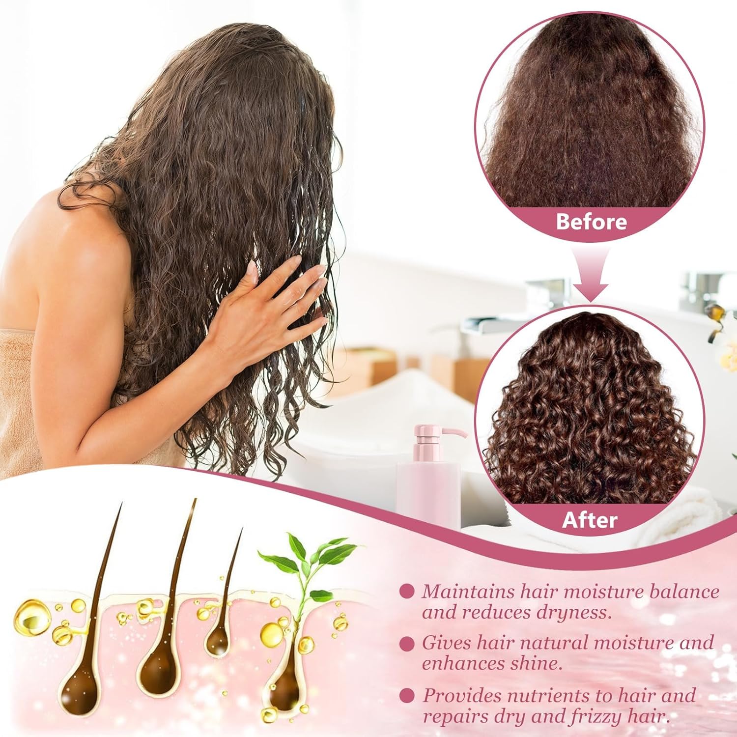 Crème cheveux bouclés - hydratante coco & karité bio - soin coiffant volume cheveux secs