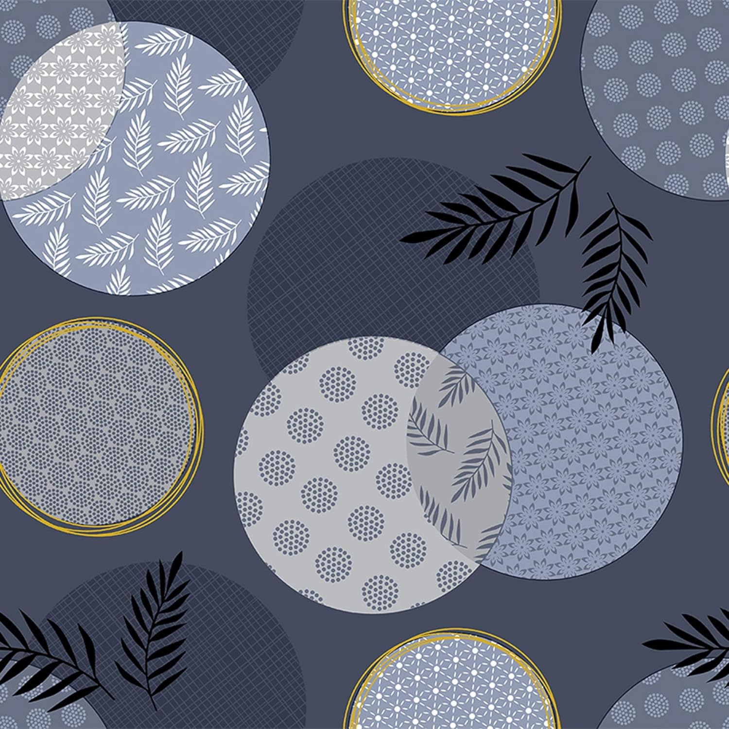 Nappe en toile cirée - rectangulaire 200x140 cm - anti-tache, imperméable, facile entretien, style Lens Bleu