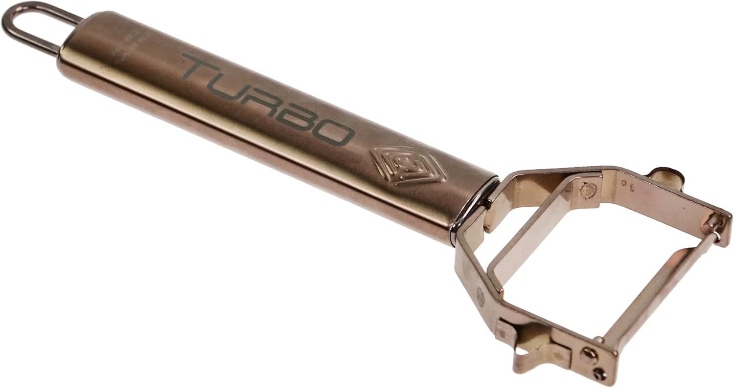 TURBO PRODUKTE - éplucheur 3 en 1 inox rosé - lame pendulaire ambidextre