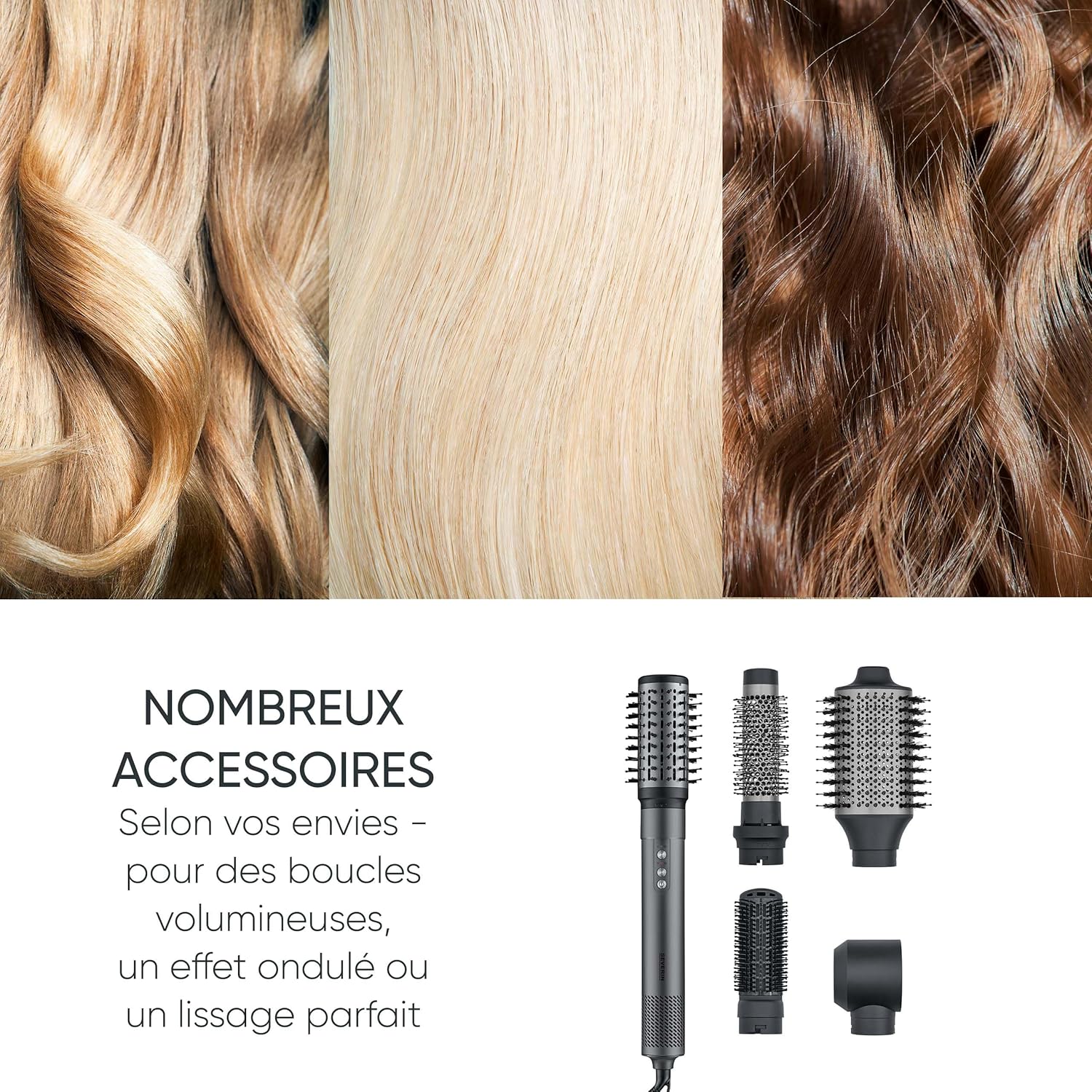 SEVERIN - Brosse soufflante Multi Style 5en1, 1500W, ionique, WL 0684