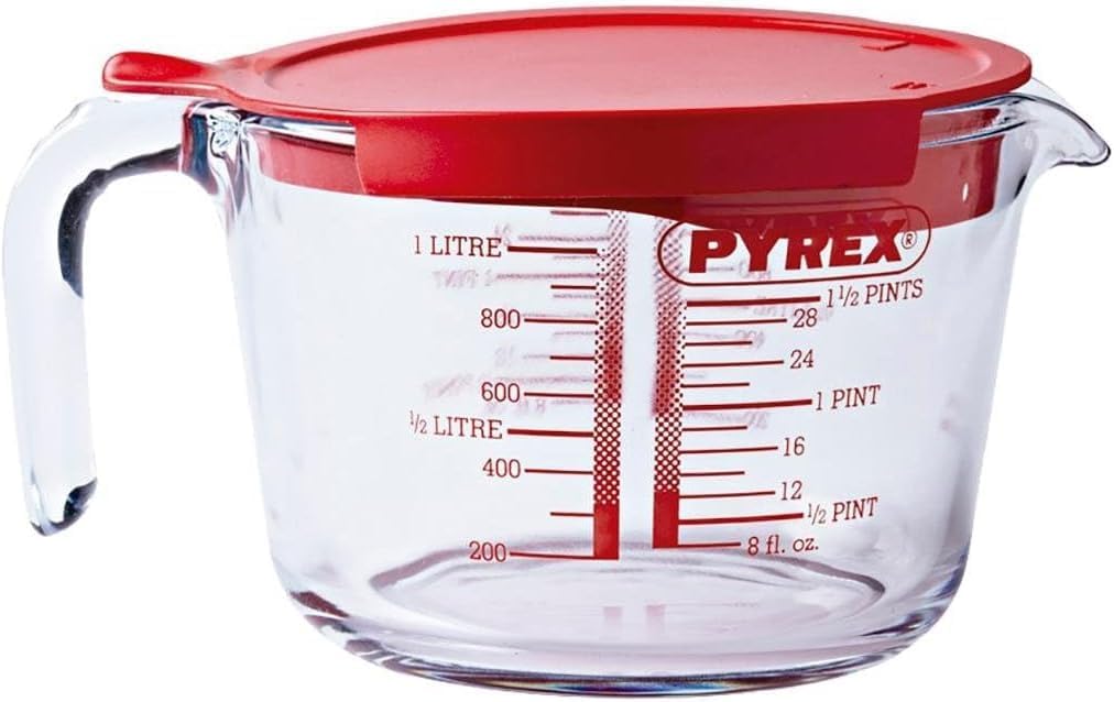 Pyrex - Classic Broc mesureur - 1L - Verre avec couvercle, 20,9x16,1x11,2cm