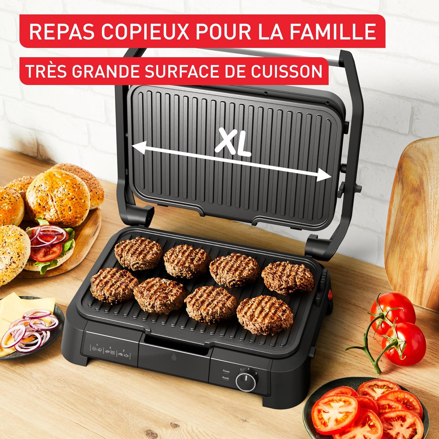 Tefal - SuperGrill XL série - surface XL - gril contact 2200W, GC520DE0