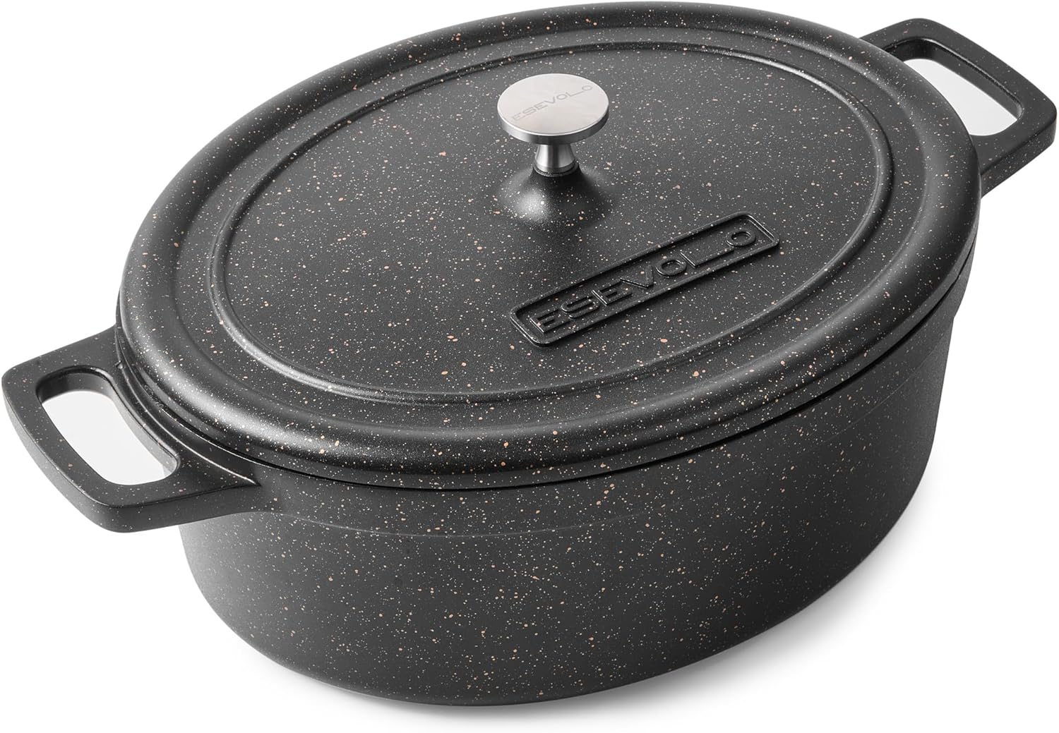 Cocotte fonte ovale 11L, 38cm, antiadhésive, four/gaz, famille
