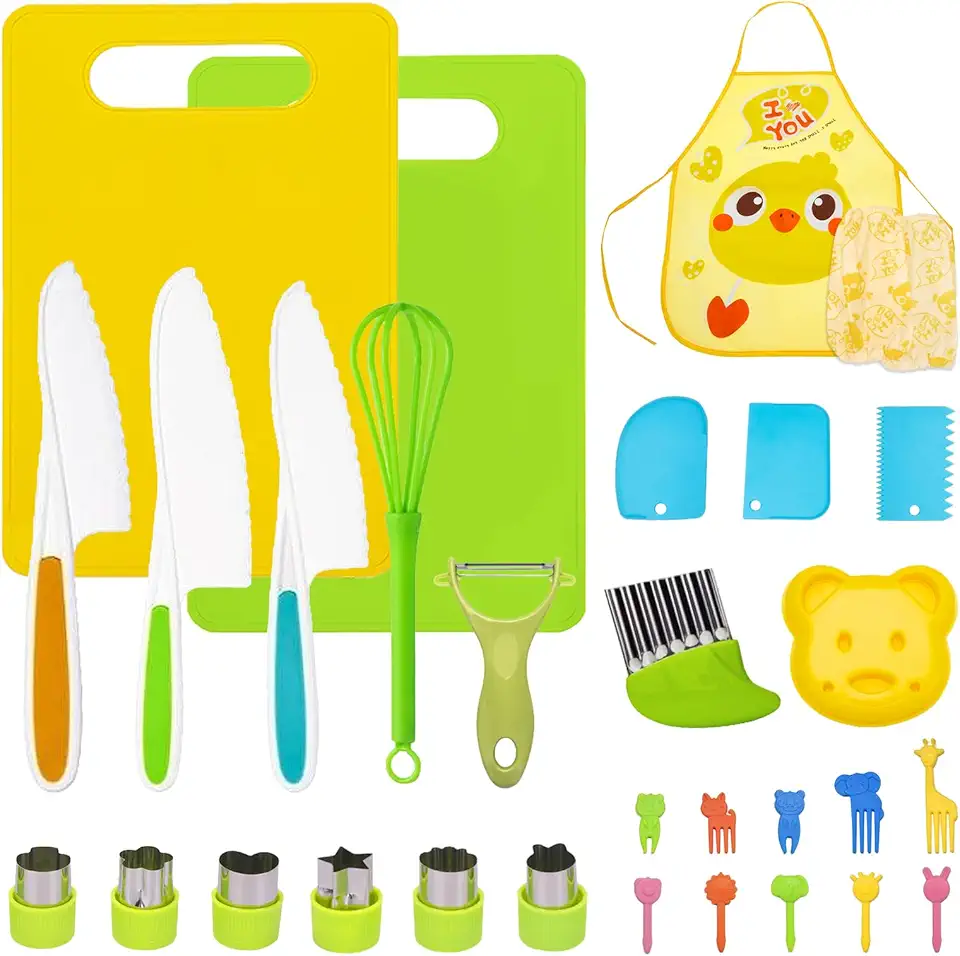 AIXMEET - Kit couteau sécurité enfant Montessori - dès 3 ans - cuisine fruits légumes