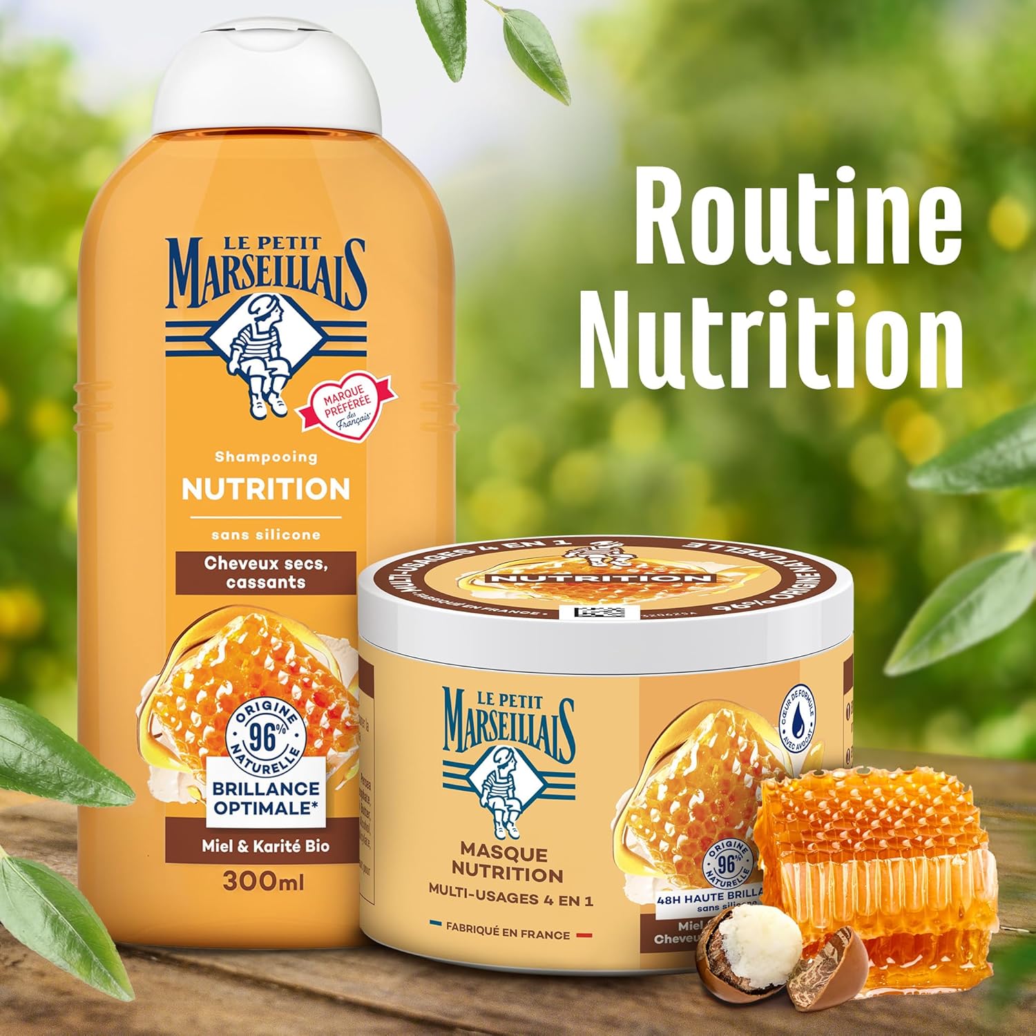 Le Petit Marseillais - Masque 4en1 370ml - Nutrition miel karité, 96% naturel