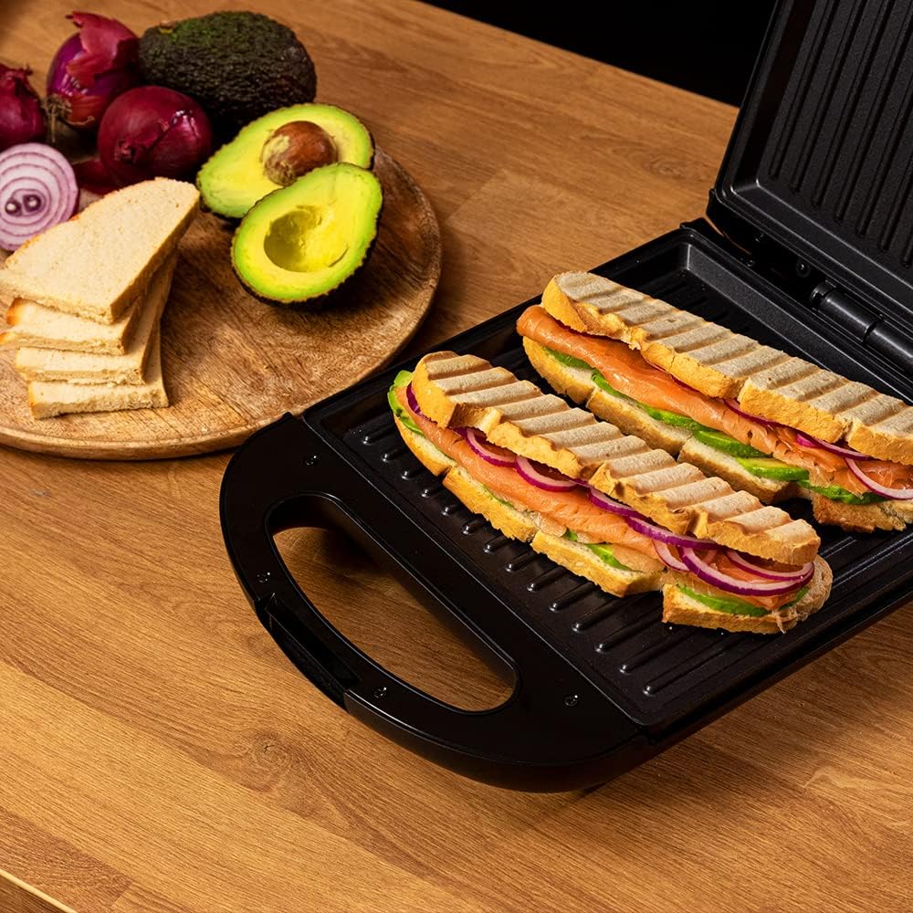 Cecotec - Rock'nToast Family - grill 1500W, inox, antiadhésif, ouverture 180°