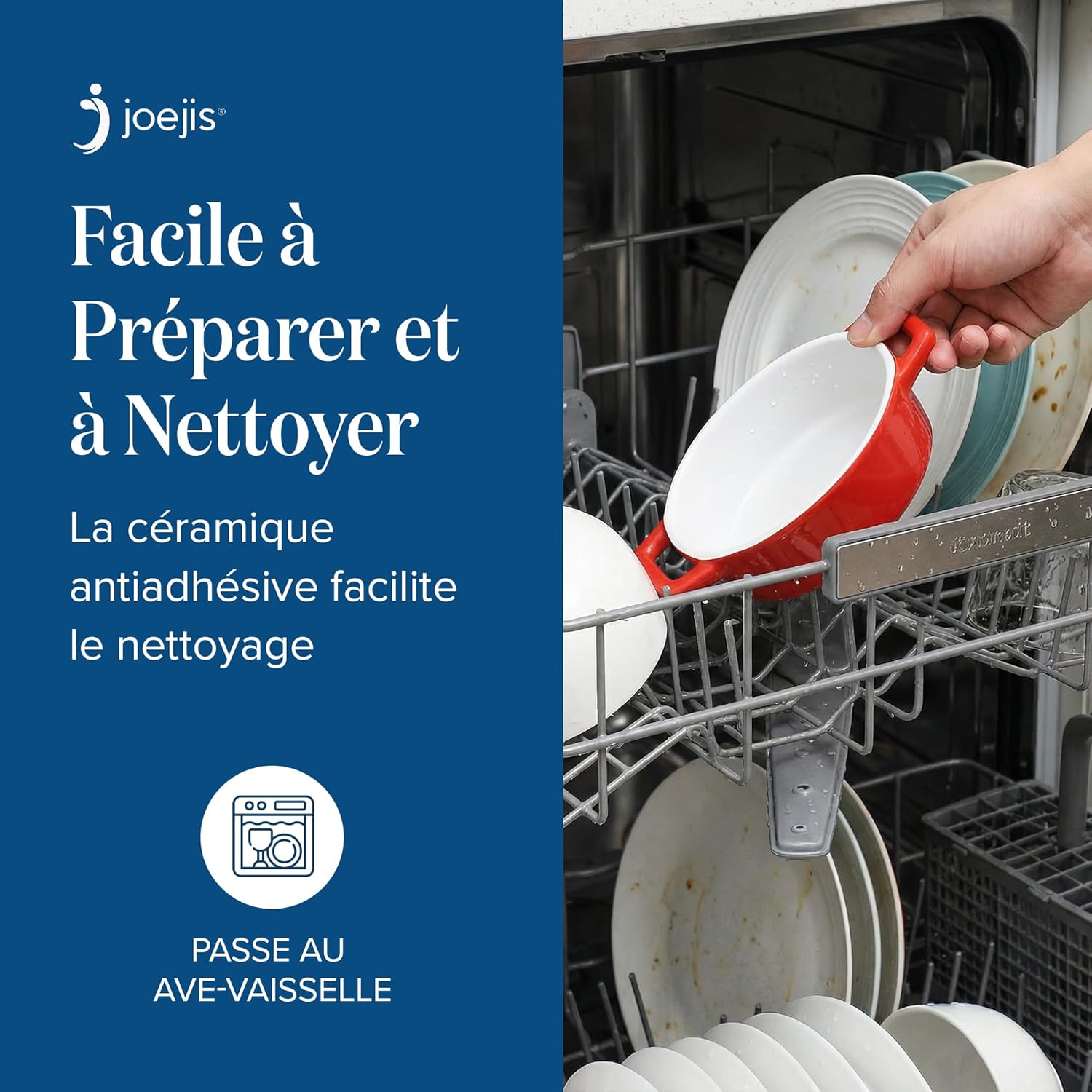 Joejis - ramequins ronds en céramique - lot de 4 - four, lave-vaisselle, congélateur