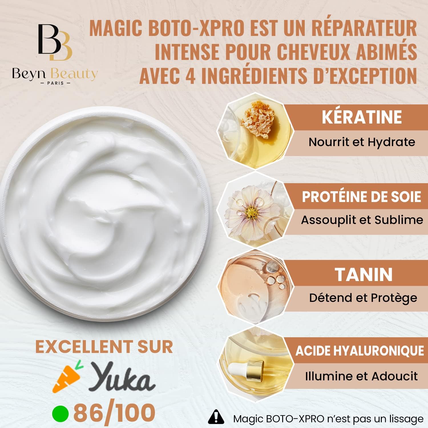 BOTOXPRO - capillaire professionnel 1000ml - masque kératine hydratant lissant