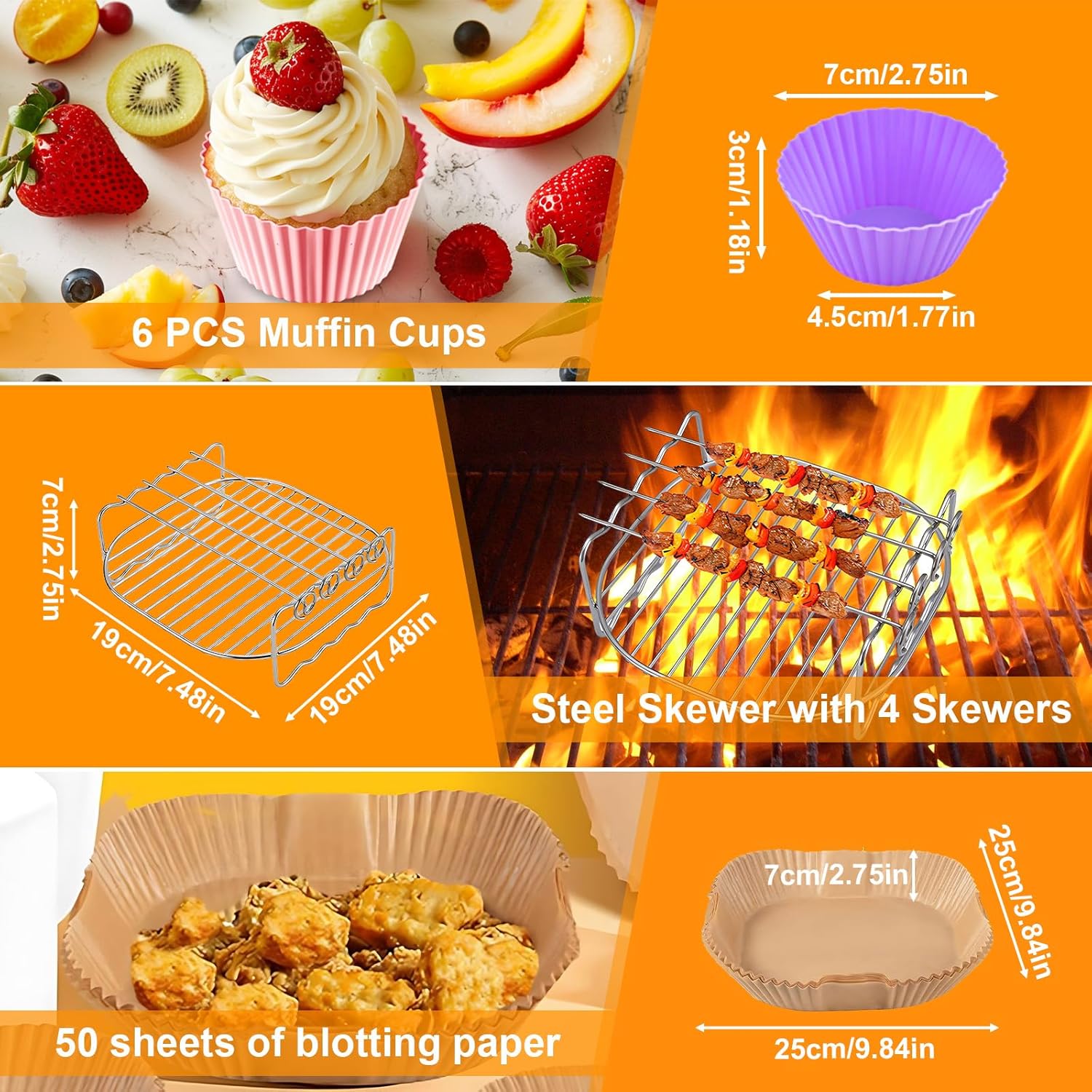 Accessoire Air Fryer - silicone, 20pcs, accessoires, compatibilité, AF180EU AF140EU