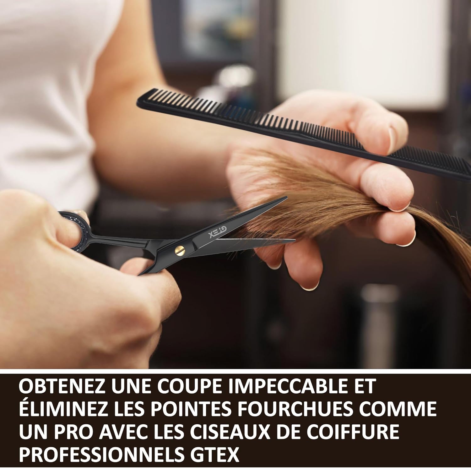 GTEX - Ciseaux Coiffure Pro - 6,5 pouces - acier inox haut carbone