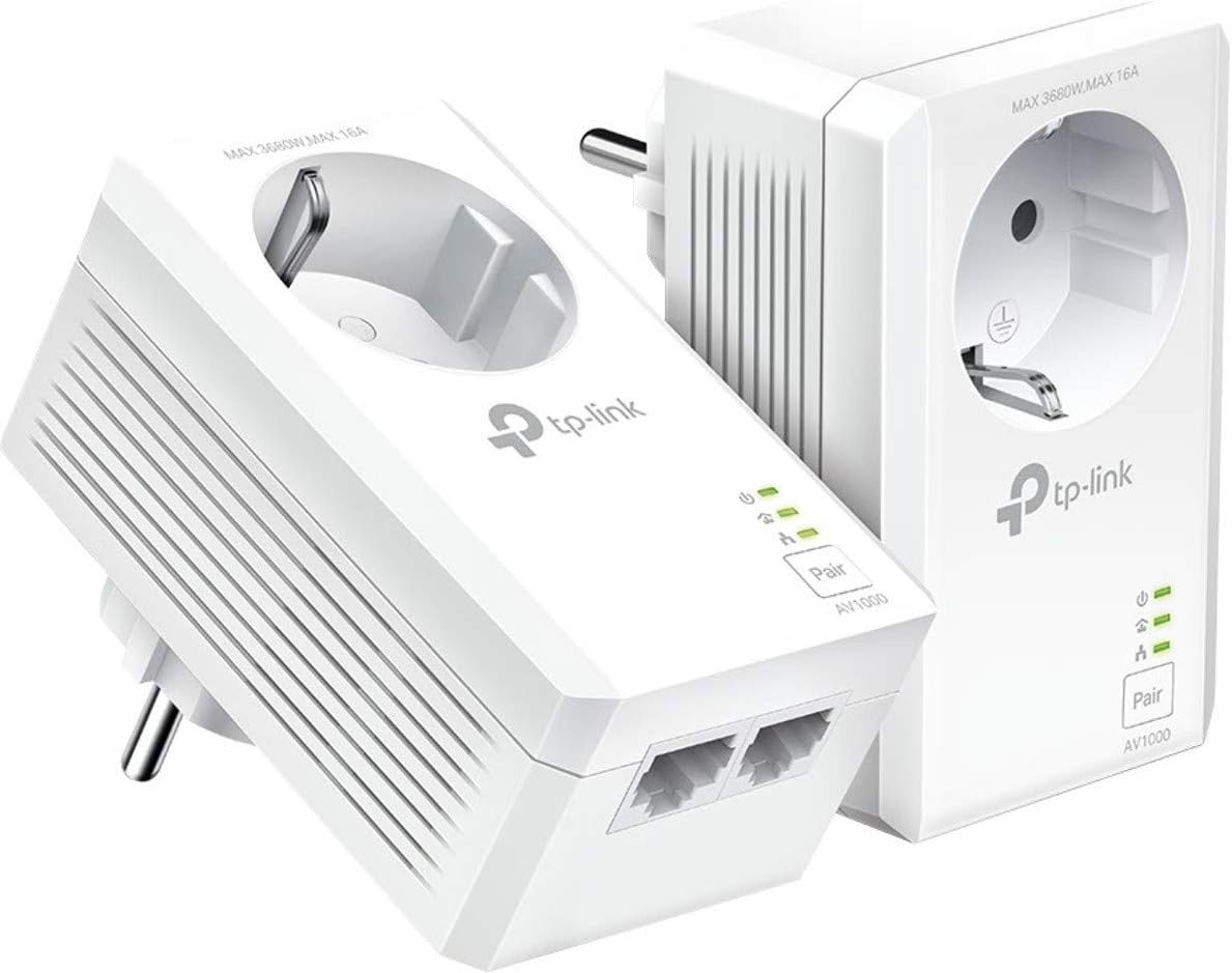 TP-LINK - Starter Kit Powerline 2 ports GigE, HomePlug AV, TL-PA7027P V1