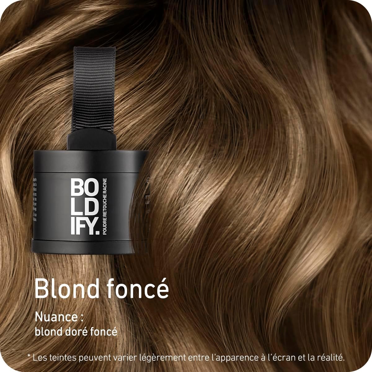 BOLDIFY - poudre retouche racines 4g - blond foncé - couvre cheveux gris