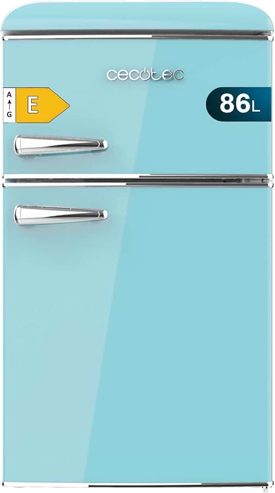 Cecotec - Bolero CoolMarket 2D Origin 86 - 86L, 2 portes, No Frost, 89,3x48,7cm, lumineux, bleu
