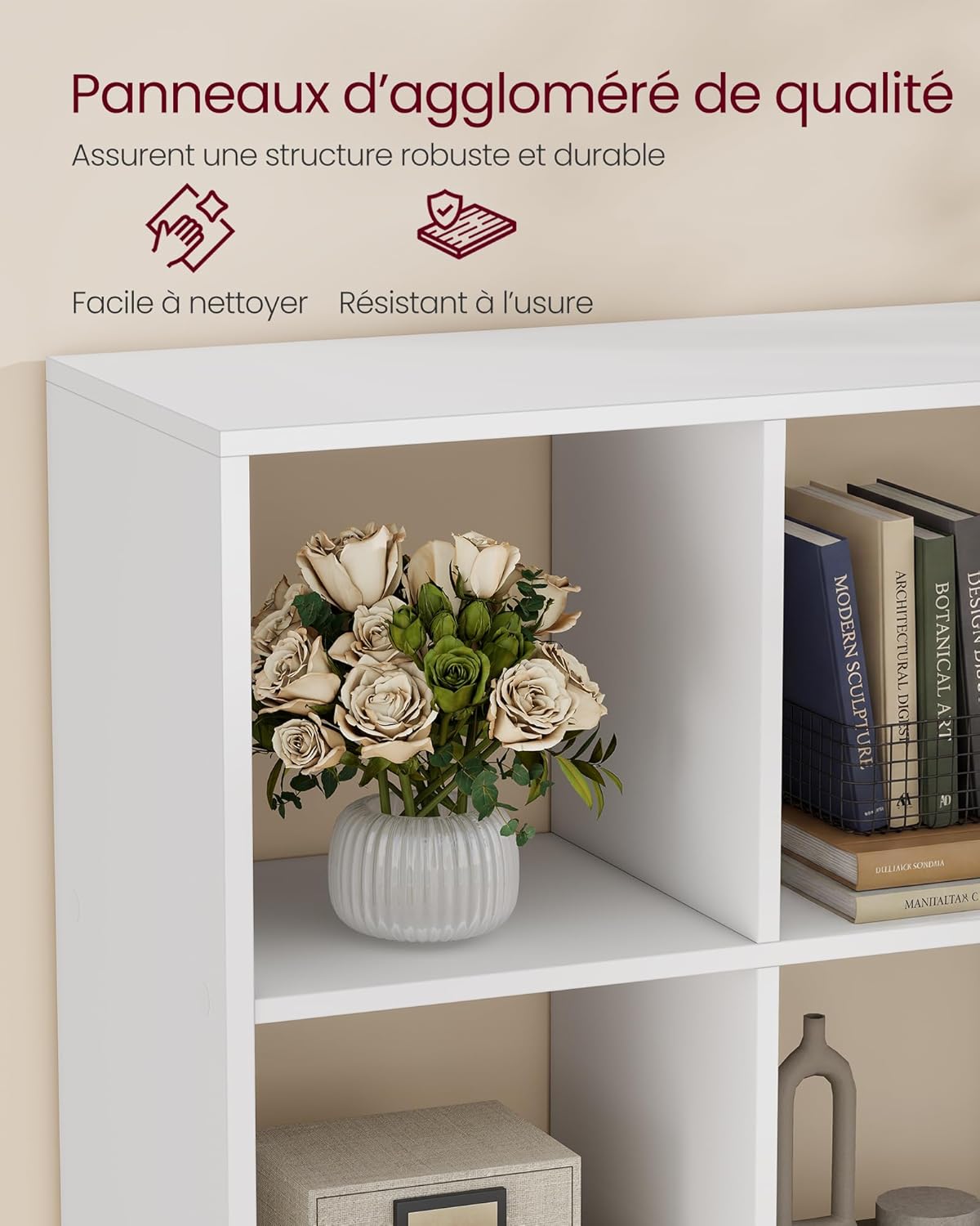 VASAGLE - Custos Collection étagère 3 niveaux, blanc, 30x98x66,4cm LBC406WB01