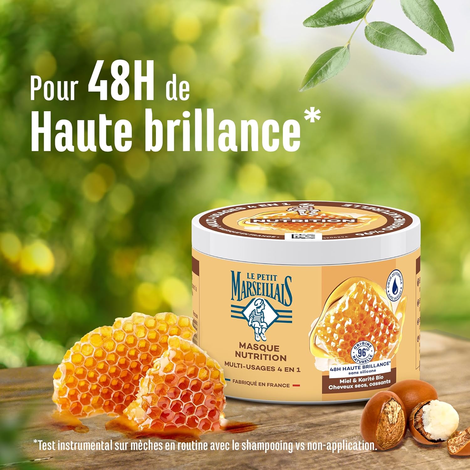 Le Petit Marseillais - Masque 4en1 370ml - Nutrition miel karité, 96% naturel