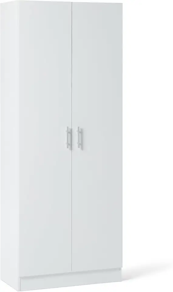Amazon Basics - armoire de rangement cuisine, blanc, 60x31,5x152,5cm, étagères ajustables